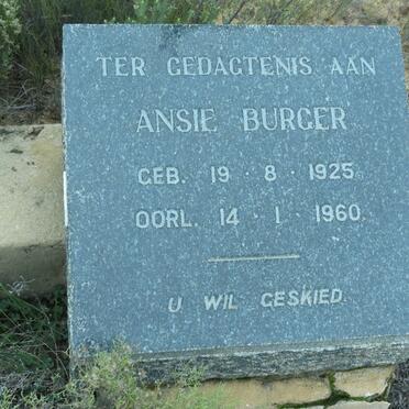 BURGER Ansie 1925-1960