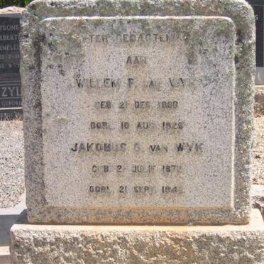 WYK Willem P., van 1888-1926 :: VAN WYK Jacobus G. 187?-194?