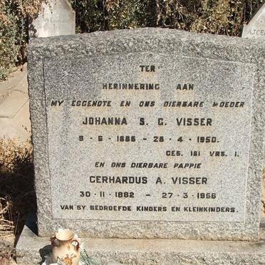 VISSER Gerhardus A. 1882-1956 &amp; Johanna S.G. 1886-1950