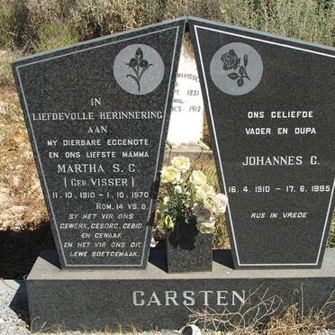 CARSTEN Johannes C. 1910-1995 &amp; Martha S.C. VISSER 1910-1970