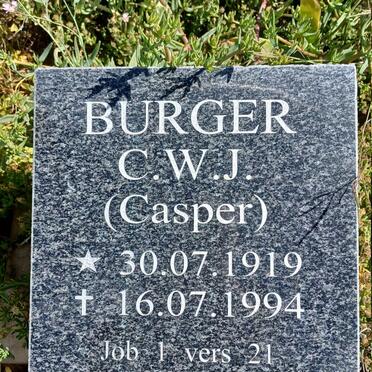 BURGER C.W.J. 1919-1994