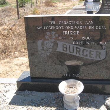 BURGER Frikkie 1900-1980