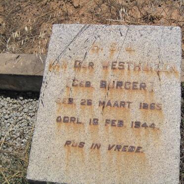 WESTHUIZEN H.S.J., van der nee BURGER 1865-1944