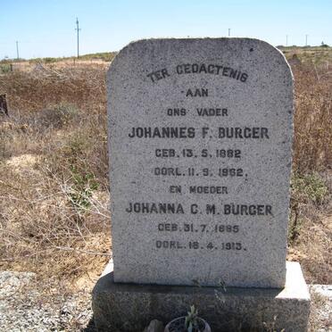 BURGER Johannes F. 1882-1962 &amp; Johanna C.M. 1885-1913