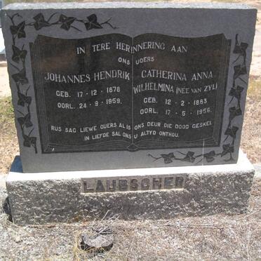 LAUBSCHER Johannes Hendrik 1878-1959 &amp; Catherina Anna Wilhelmina VAN ZYL 1883-1956