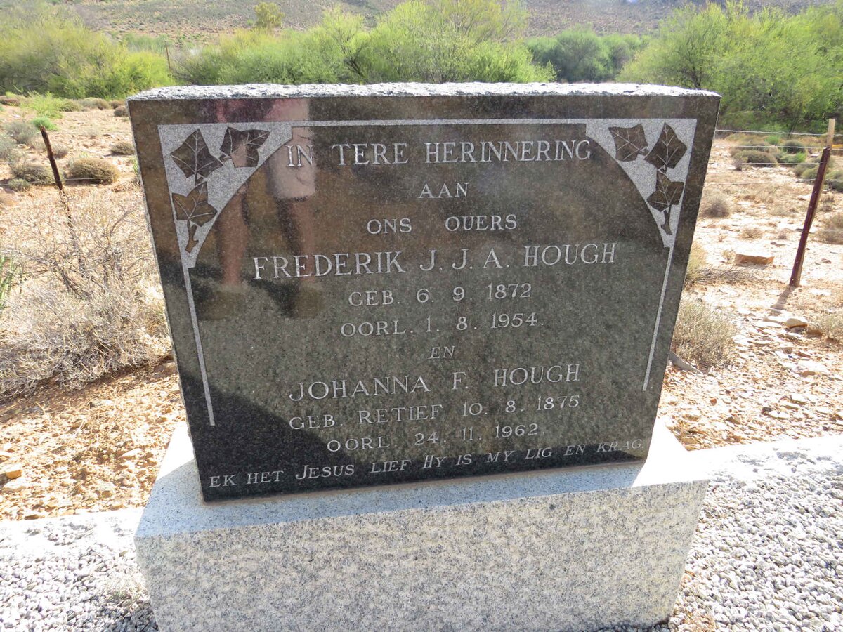 HOUGH Frederik J.J.A. 1872-1954 & Johanna F. RETIEF 1875-1962