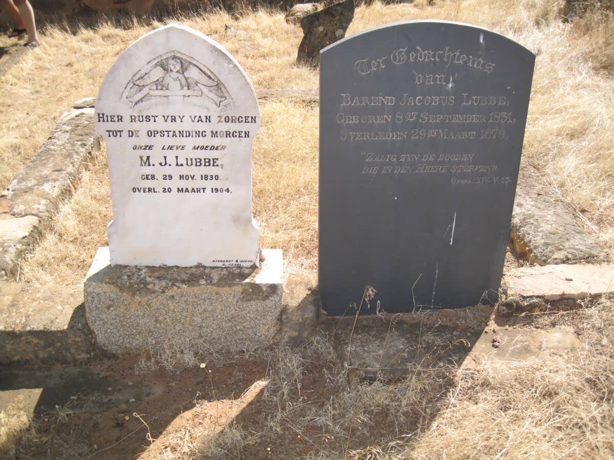 LUBBE Barend Jacobus 1831-1879 &amp; M.J. 1830-1904