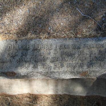 LUBBE Dulcie nee VAN NIEKERK 1890-1972