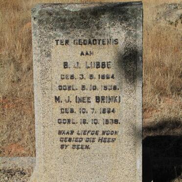 LUBBE B.J. 1864-1938 &amp; M.J. BRINK 1864-1938