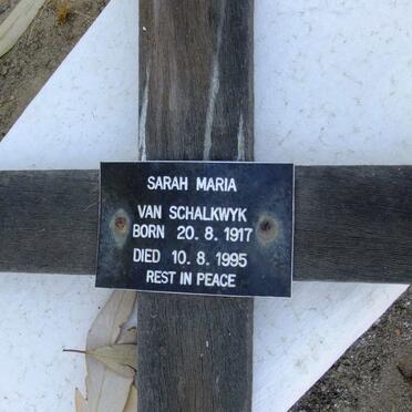 SCHALKWYK Sarah Maria, van 1917-1995