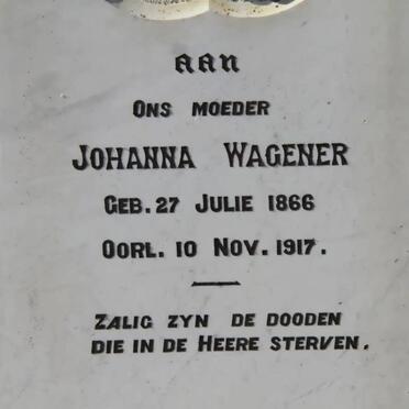 WAGENER Jan 1865-1931 &amp; Johanna 1866-1917 
