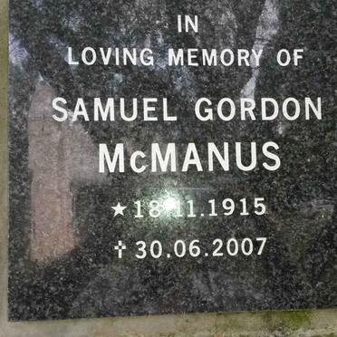 MCMANUS Samuel Gordon 1915-2007