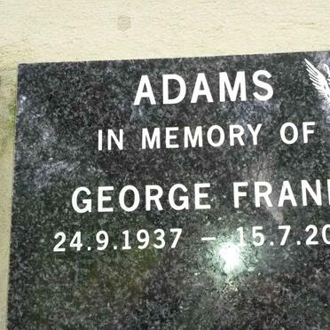 ADAMS George Frank 1937-2012