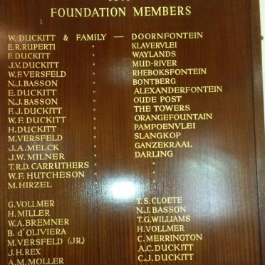 3. Darling Presbyterian Church 1915 Foundation Members