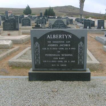 ALBERTYN Andries Jacobus 1904-1980 &amp; Petronella Susanna RABE 1900-1983