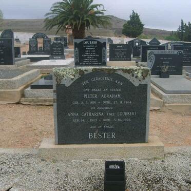BESTER Pieter Abraham 1891-1964 &amp; Anna Catharina LOUBSER 1903-1965