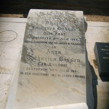BASSON Nicolas Johannes -1923 &amp; Anna Catharina BASSON -1951