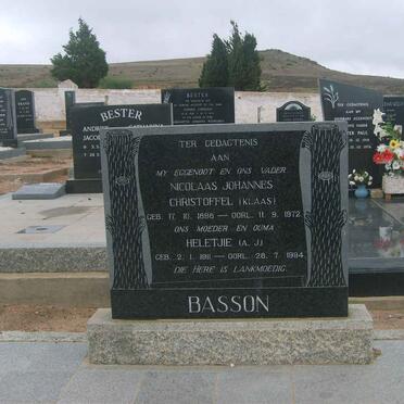 BASSON Nicolaas Johannes Christoffel 1888-1872 &amp; A.J. 1911-1994