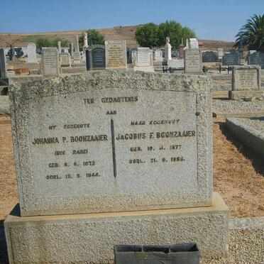 BOONZAAIER Jacobus F. 1877-1955 &amp; Johanna P. RABE 1872-1946