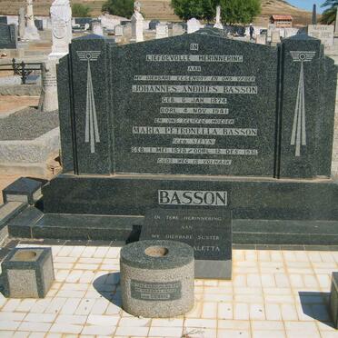 BASSON Johannes Andries 1874-1941 &amp; Maria Petronella STEYN 1878-1951
