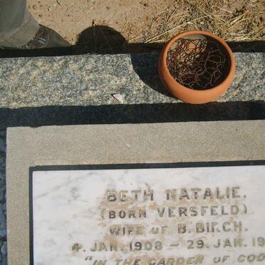 BIRCH Beth Natalie nee VERSFELD 1908-1960