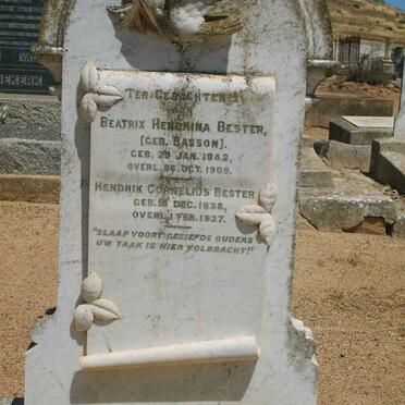 BESTER Hendrik Cornelius 1838-1927 &amp; Beatrix Hendrina BASSON 1842-1909