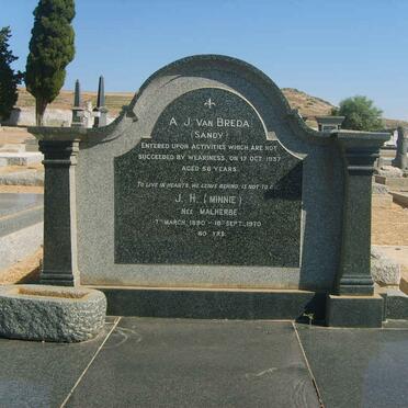 BREDA A.J., van  -1937 &amp; J.H. MALHERBE 1890-1970