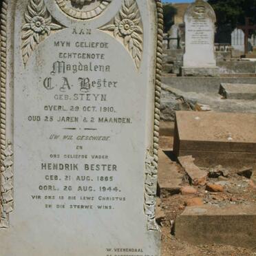 BESTER Hendrik 1865-1944 &amp; Magdalena C.A. STEYN -1910