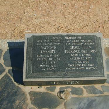 HUTTEN Raymond Emanuel 1893-1974 &amp; Grace Ellen Florence TOMS 1896-1964