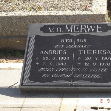 MERWE Andries, v.d. 1904-1983 &amp; Theresa 1907-1976