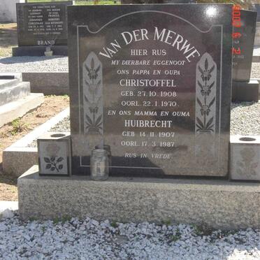 MERWE Christoffel, van der 1908-1970 &amp; Huibrecht 1907-1987