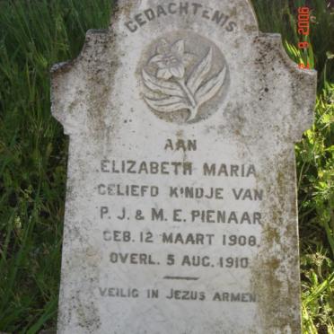 PIENAAR Elizabeth Maria 1908-1910