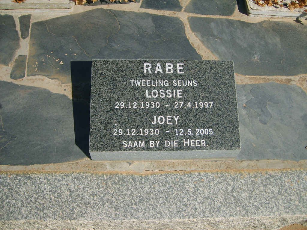 RABE Lossie 1930-1997 :: RABE Joey 1930-2005