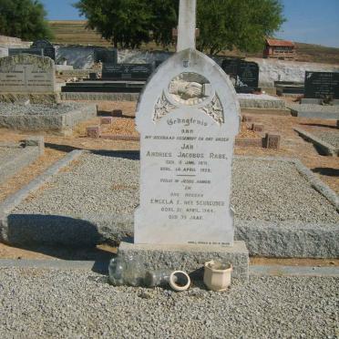 RABE Jan Andries Jacobus 1871-1928 &amp; Engela E. SCHREUDER -1944