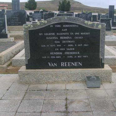 REENEN Hendrik Frederick, van 1889-1983 &amp; Susanna Hermina ZIETSMAN 1891-1962