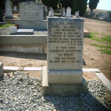 REENEN Daniel, van 18??-19?? &amp; Elizabeth Antoinette VAN VELDEN 1887-19??