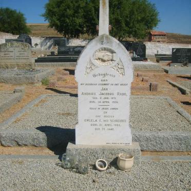 RABE Jan Andries Jacobus 1871-1928 &amp; Engela E. SCHREUDER -1944