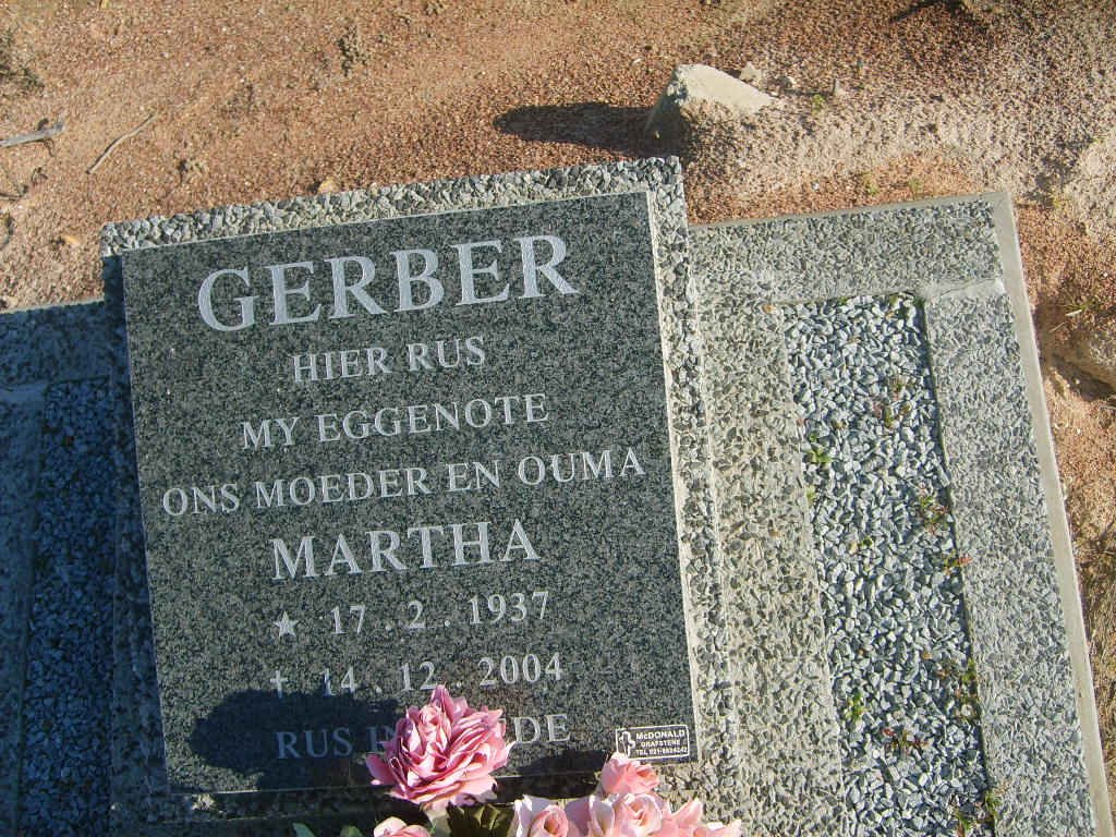 GERBER Martha 1937-2004