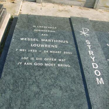 STRYDOM Wessel Marthinus Louwrens 1933-2001 &amp;  Susara Johanna Rosa 1941-2007 