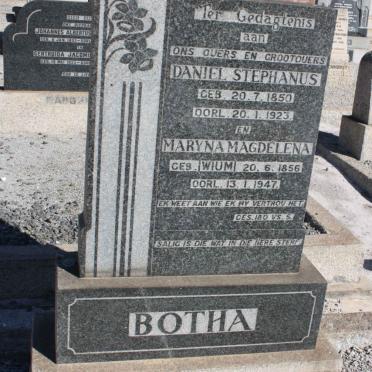 BOTHA Daniel Stephanus 1850-1923 &amp; Maryna Magdalena WIUM 1856-1947