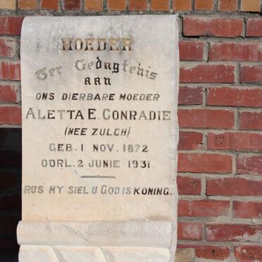 CONRADIE Aletta E. nee ZULCH 1872-1931