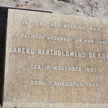 KOCK Barend Bartholomeus, de 1897-1957