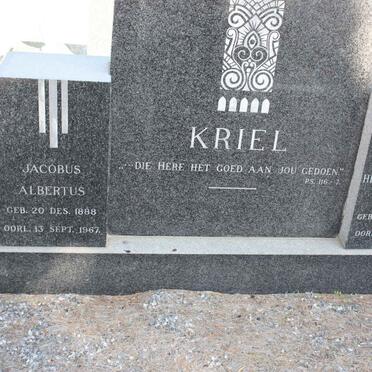 KRIEL Jacobus Albertus 1888-1967 &amp; Hester Catharina DE WIT 1890-1967