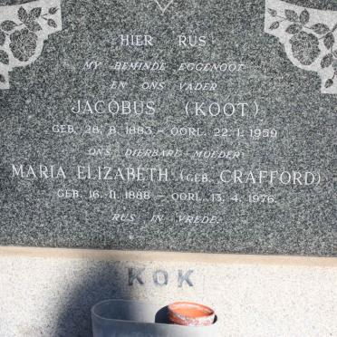 KOK Jacobus 1883-1959 &amp; Maria Elizabeth CRAFFORD 1888-1976