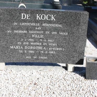 KOCK Willie, de 1910-1967 &amp; Maria Dorothea MYBURGH 1910-1987