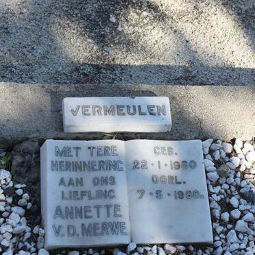 MERWE Annette, v.d. 1960-1960