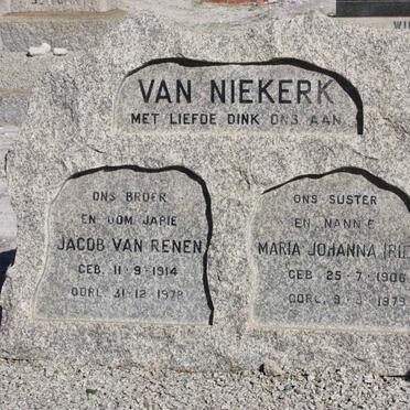 NIEKERK Jacob Van Renen, van 1914-1978 :: NIEKERK Maria Johanna, van 1906-1979