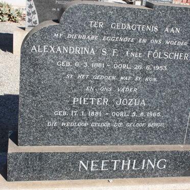NEETHLING Pieter Jozua 1881-1965 &amp; Alexandrina S.F. FöLSCHER 1881-1953