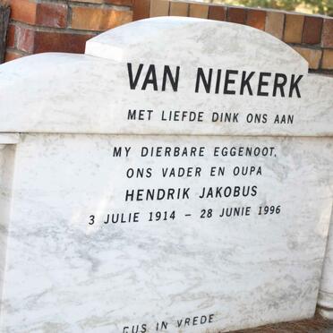 NIEKERK Hendrik Jakobus, van 1914-1996