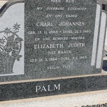PALM Charl Johannes 1885-1960 &amp; Elizabeth Judith RAATS 1884-1965